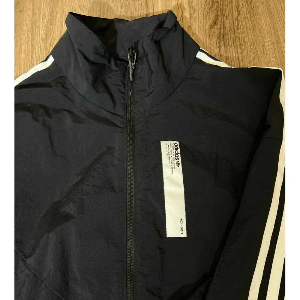 NWT Adidas NMD Track Jacket XL Black Full Zip 3 Stripe Streetwear‎